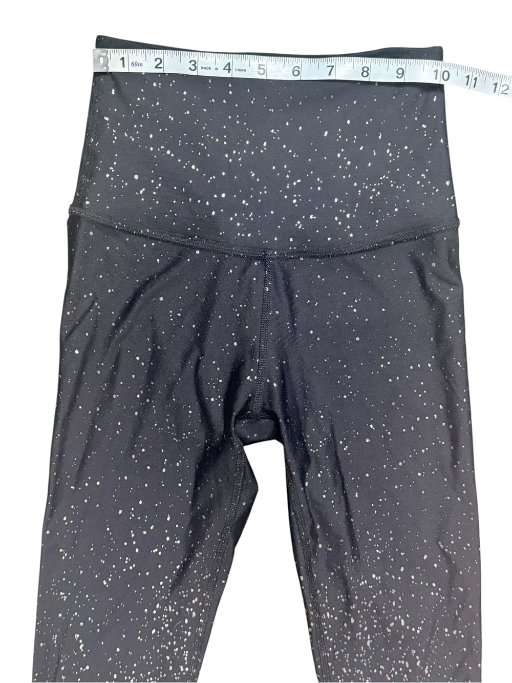 Beyond Yoga Black Silver Speckled High Waisted Leggings Size S Made in USA - Picture 5 of 10